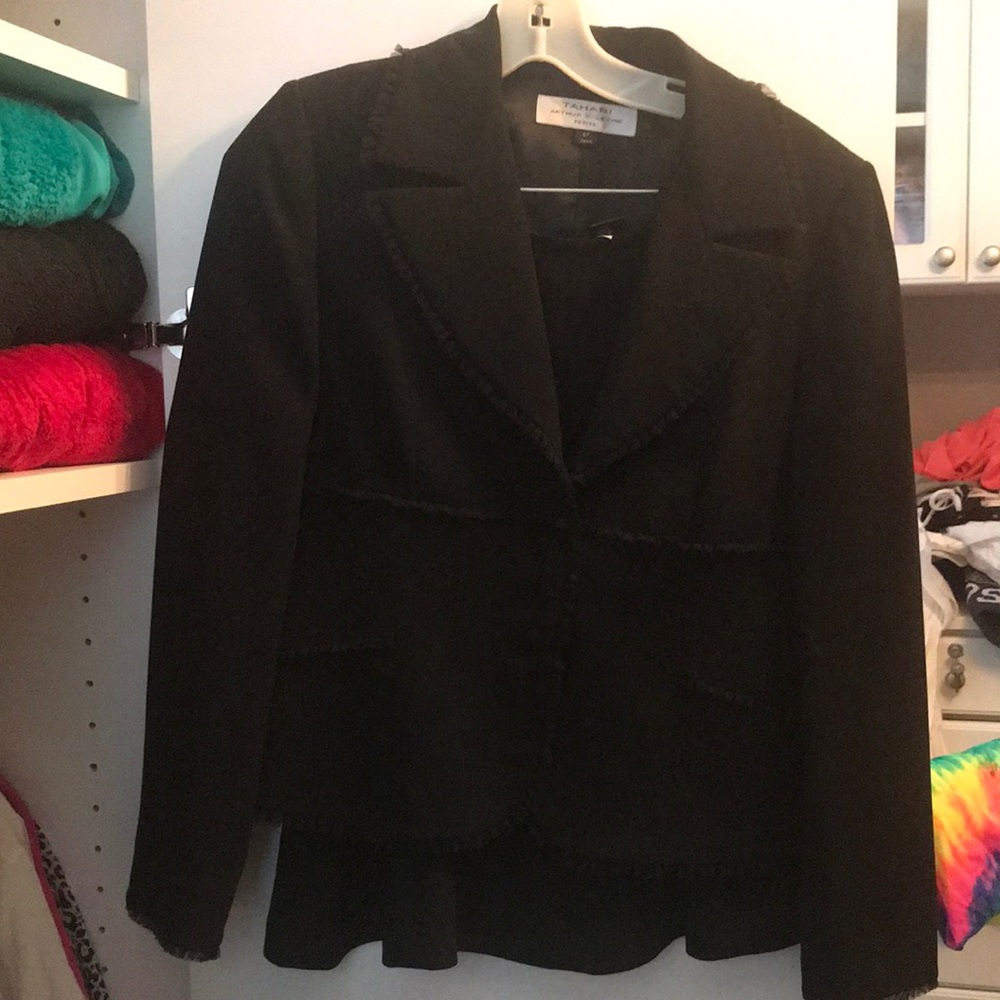 Tahari Aurthur S Levine skirt jacket suit lace 6P